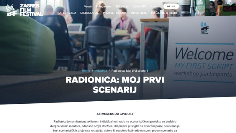 Prijave za radionicu "Moj prvi scenarij" 21. ZFF-a do 20. juna